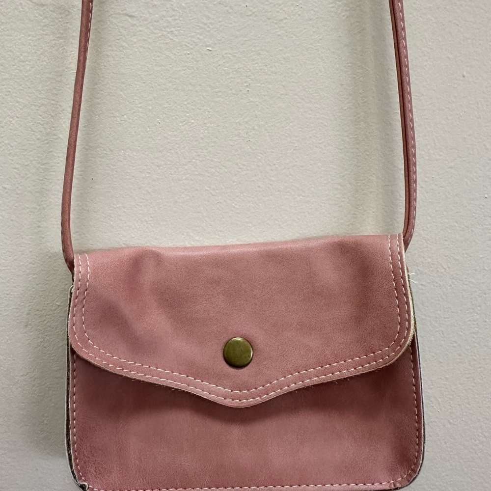 Leather Blush Pink Crossbody Bag